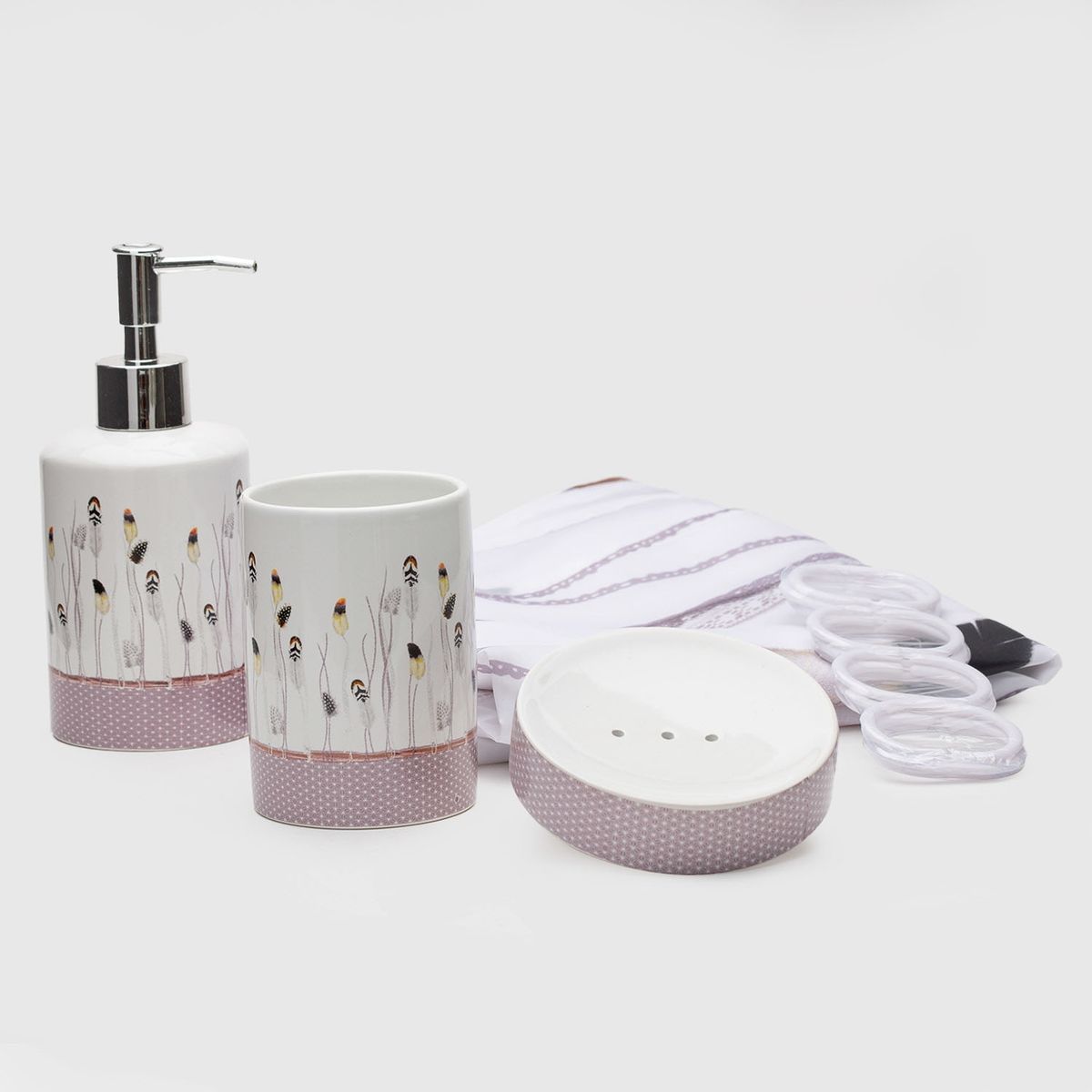 ZAHR - Set Accesorios De Baño 16 Piezas Poliéster Zahr