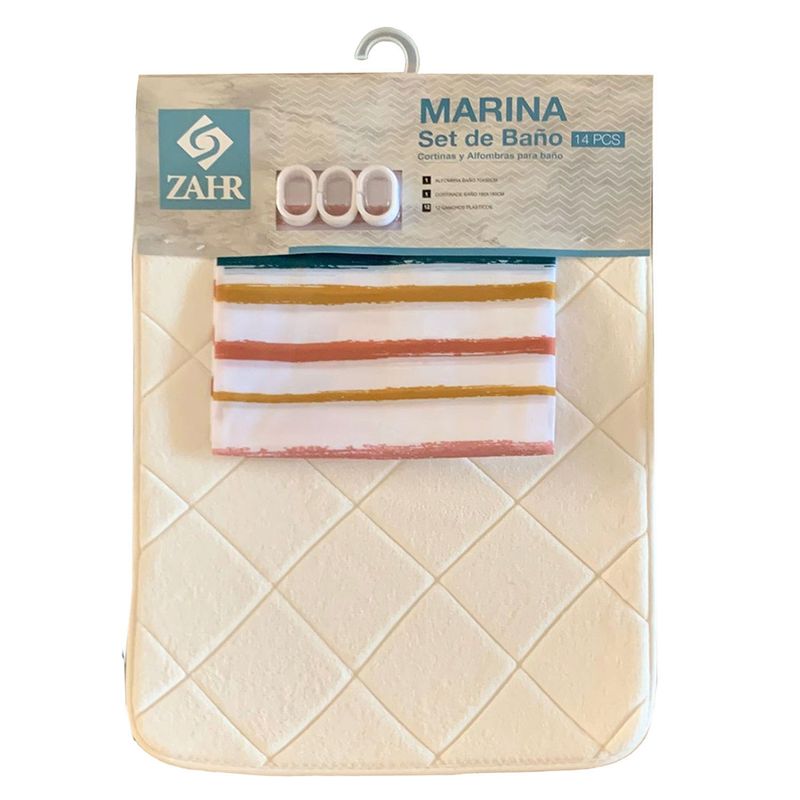 ZAHR - Set Accesorios De Baño 15 Piezas Poliéster Zahr