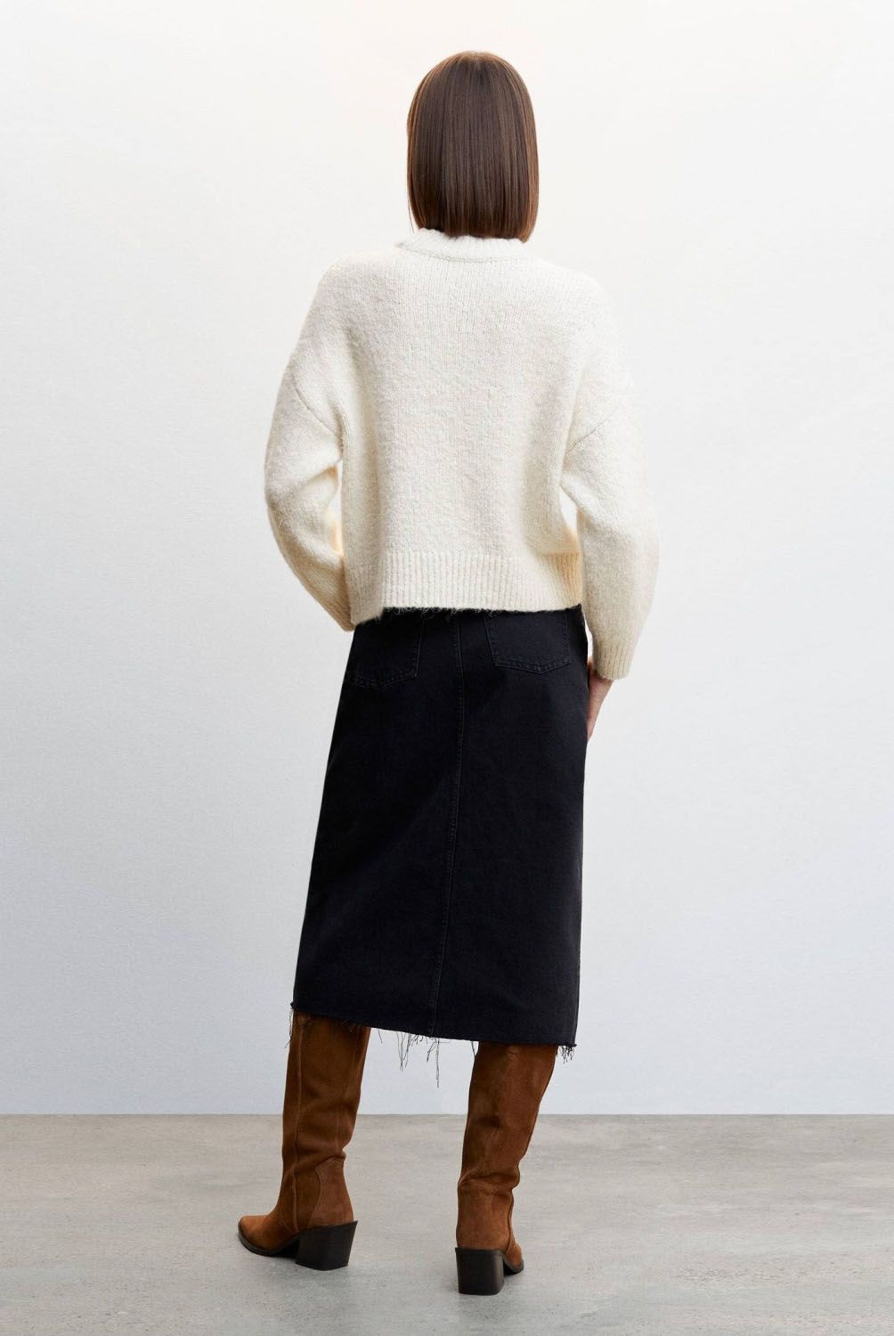 MANGO - Sweater Punto Flecos Felixin Mujer Mango