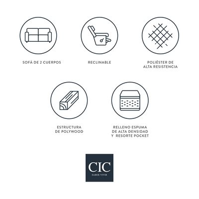 Imagen 2 del producto Sofá Reclinable Rusty 2 Cuerpos