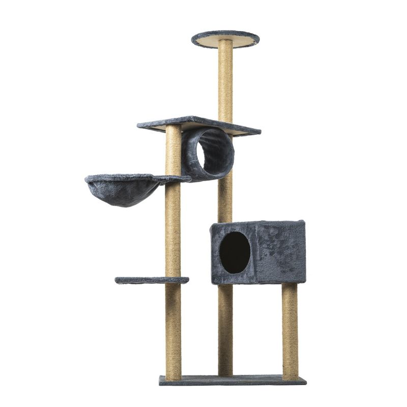 MUNDO ONLINE - Torre Rascador para Gatos con Cama Flotante 145 cm