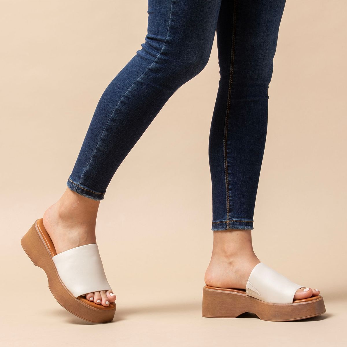 ALDO - Yassu Sandalia Mujer Cuero Blanco Aldo