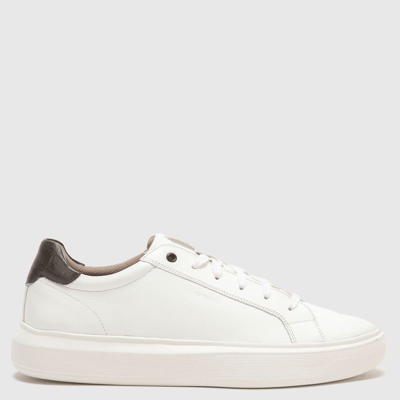 GEOX - Zapatilla Urbana Hombre Cuero Blanco Geox