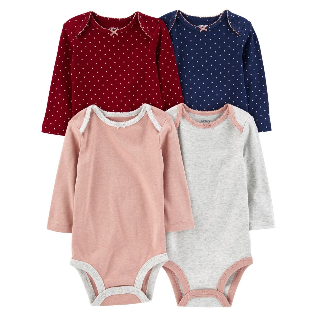 CARTER'S - Pack de Bodys 4 Unidades Bebé Niña Carter's