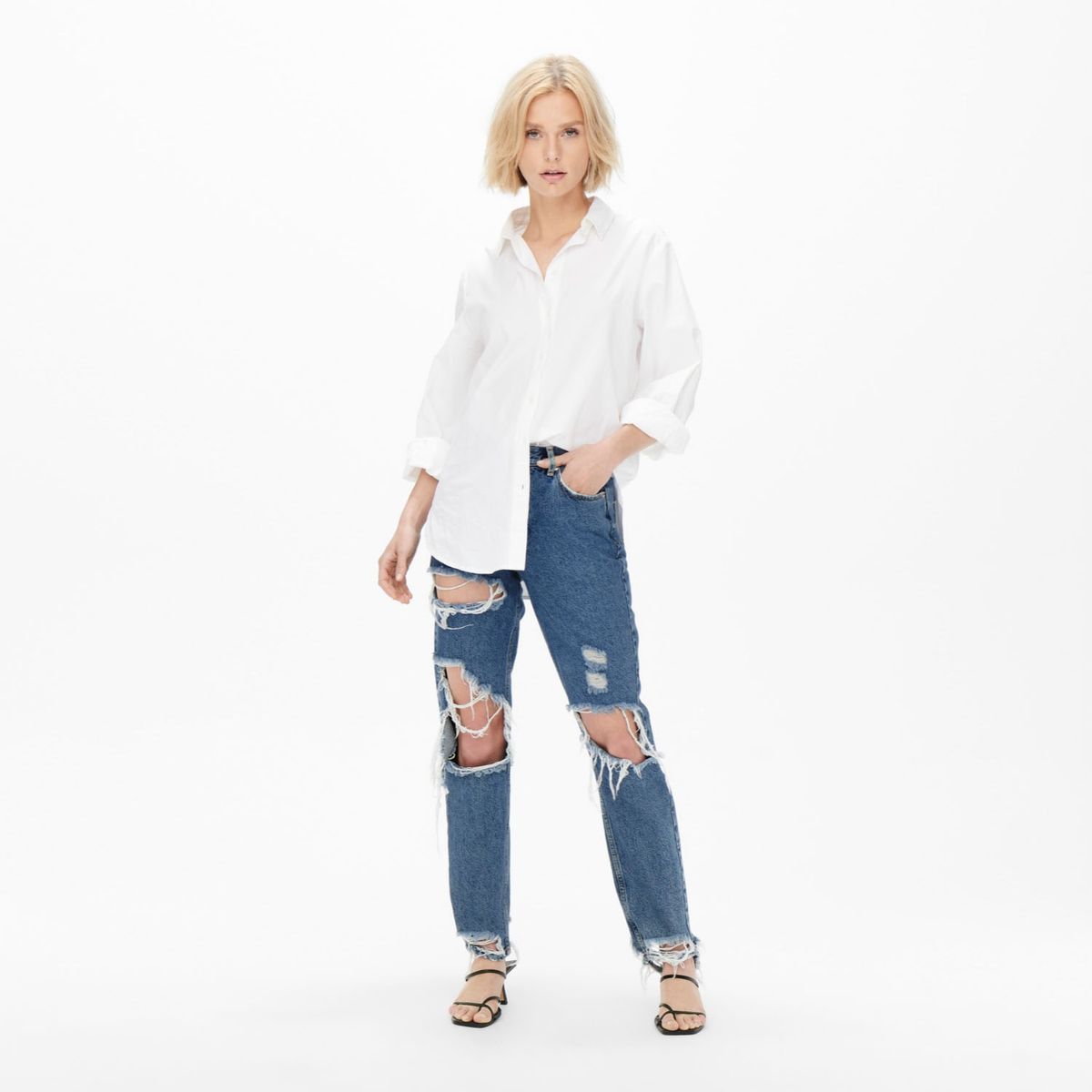 ONLY - Jeans Recto Tiro Medio Mujer Only