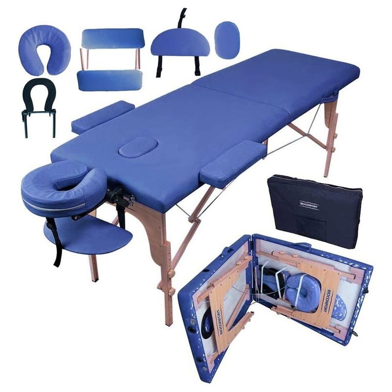 NANOFORT - Camilla Masaje Plegable Portatil Accesorios Azul