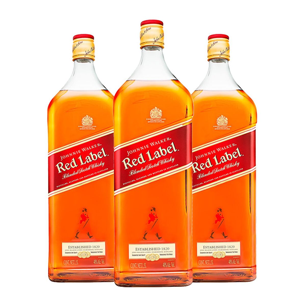 JOHNNIE WALKER - Whisky Johnnie Walker  Etiqueta Roja 1500 Cc X 3