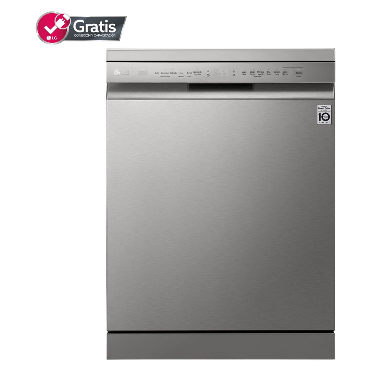 LG - Lavavajillas 14 Cubiertos con QuadWash y Motor Inverter Direct Drive DF222FP Lg