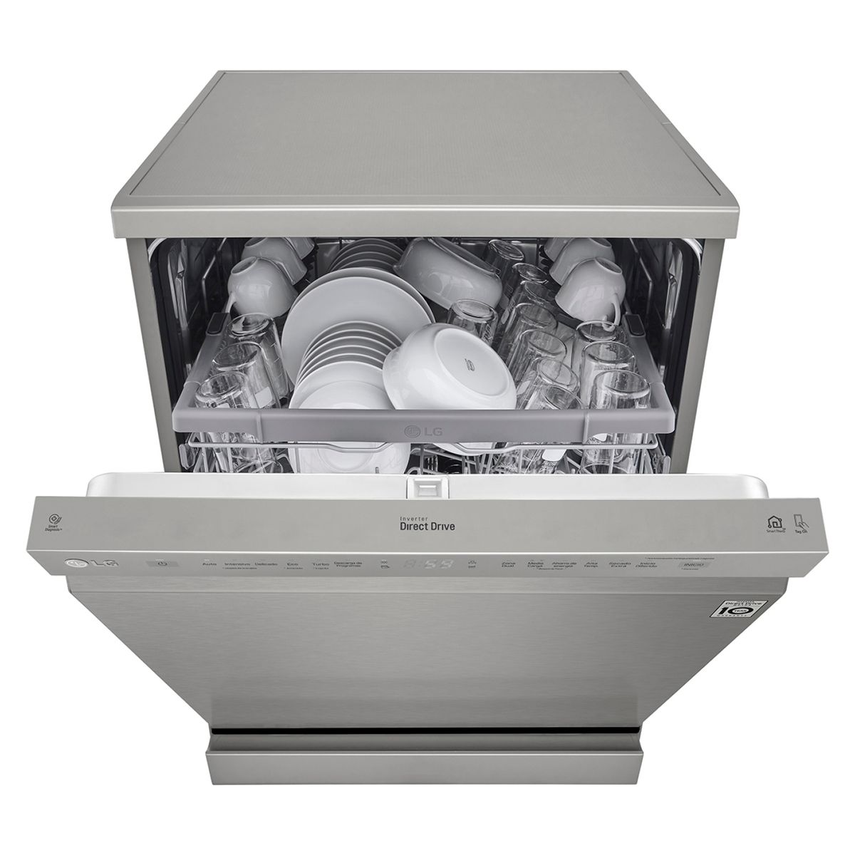 LG - Lavavajillas 14 Cubiertos con QuadWash y Motor Inverter Direct Drive DF222FP Lg