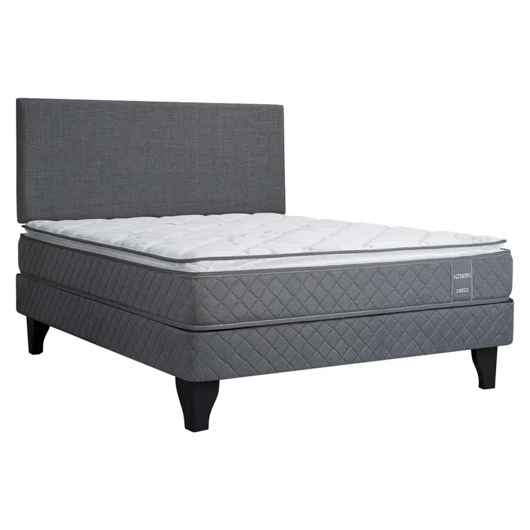 CELTA Cama Europea Altamira 2 Plazas Base Normal + Respaldo