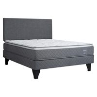Cama Europea Altamira 2 Plazas Base Normal + Respaldo