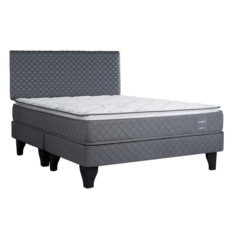 CELTA - Cama Europea Altamira Celta King Base Dividida + Respaldo Celta