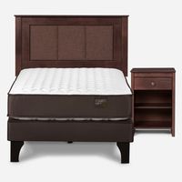 Cama Europea 1.5 Plazas Ergo T Respaldo+ 1 Velador Rachel