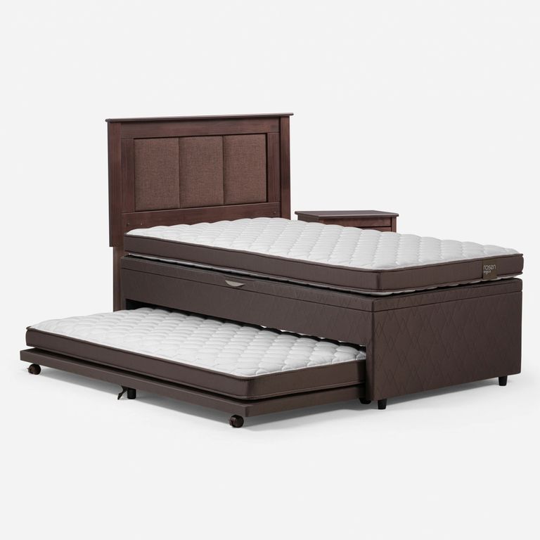 Cama baúl New Ergo T 1.5 Plazas x 2.00mt + Respaldo + 1 Velador