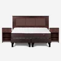 Cama Europea 2 Plazas Ergo T Base Dividida Respaldo+ 2 Velador Rachel