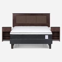 Cama Europea New Style 6 2 Plazas + Respaldo + 2 Veladores