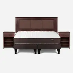 ROSEN - Cama Europea Ergo T King + Respaldo + 2 Veladores