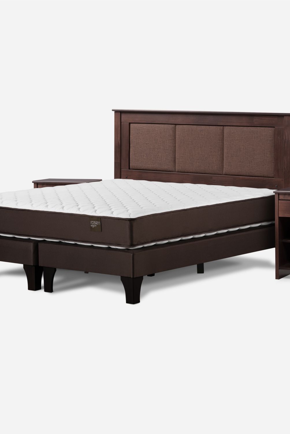 ROSEN - Cama Europea Ergo T King + Respaldo + 2 Veladores Rosen