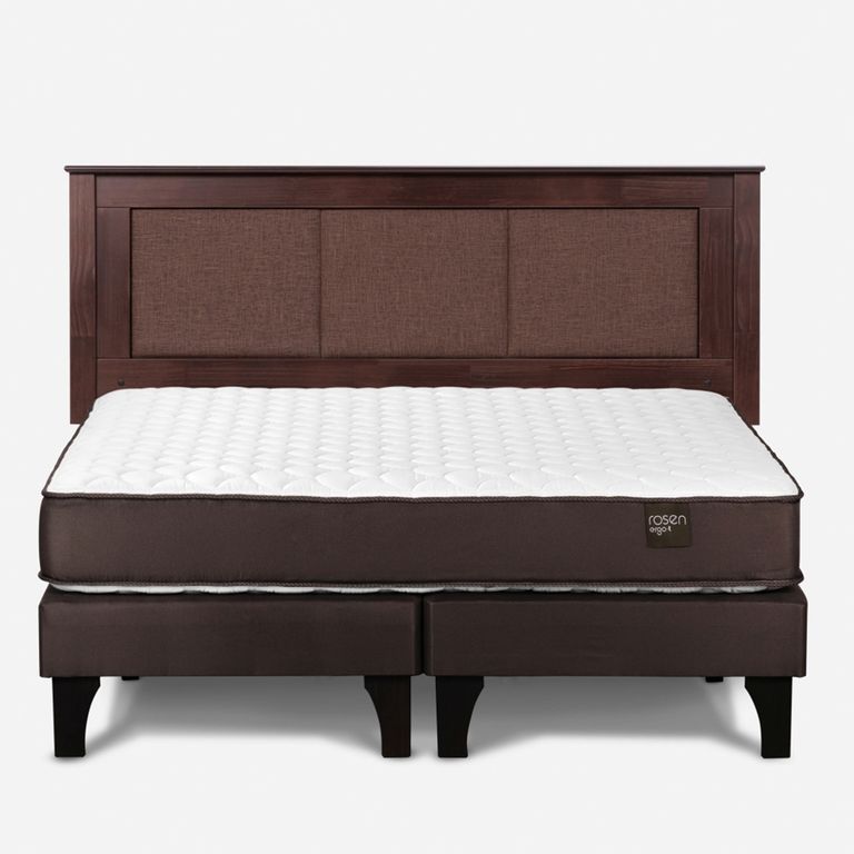 Cama Europea New Ergo T 2 Plazas x 2.00 mt Base Dividida + Respaldo