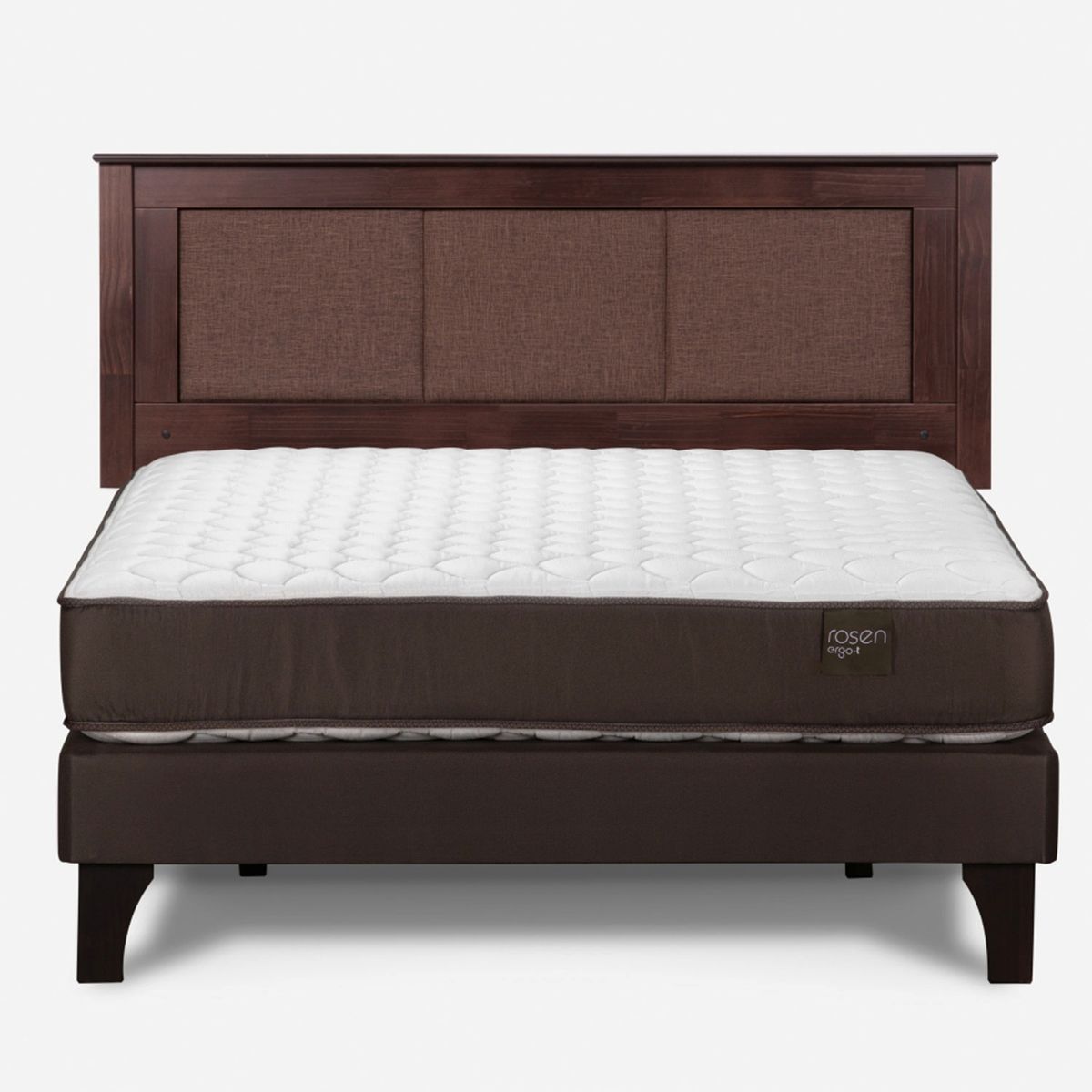 ROSEN - Cama Europea 2 Plazas Ergo T Base Normal + Respaldo Rosen