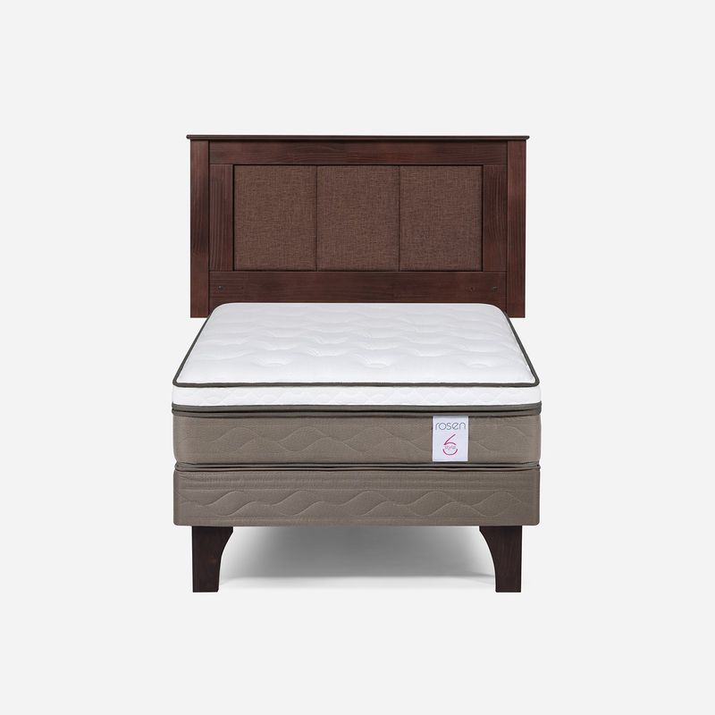 ROSEN - Cama Europea New Style 6 1.5 Plazas + Respaldo Rosen