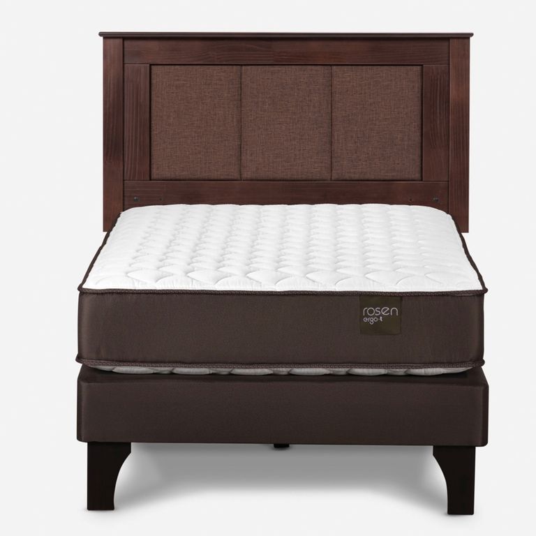 ROSEN Cama Europea New Ergo T 1.5 Plazas x 2.00 mt + Respaldo