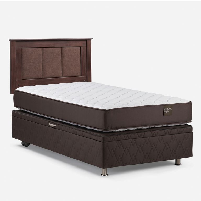 ROSEN Cama Baúl New Ergo T 1.5 Plazas X 2.00 Mt + Respaldo