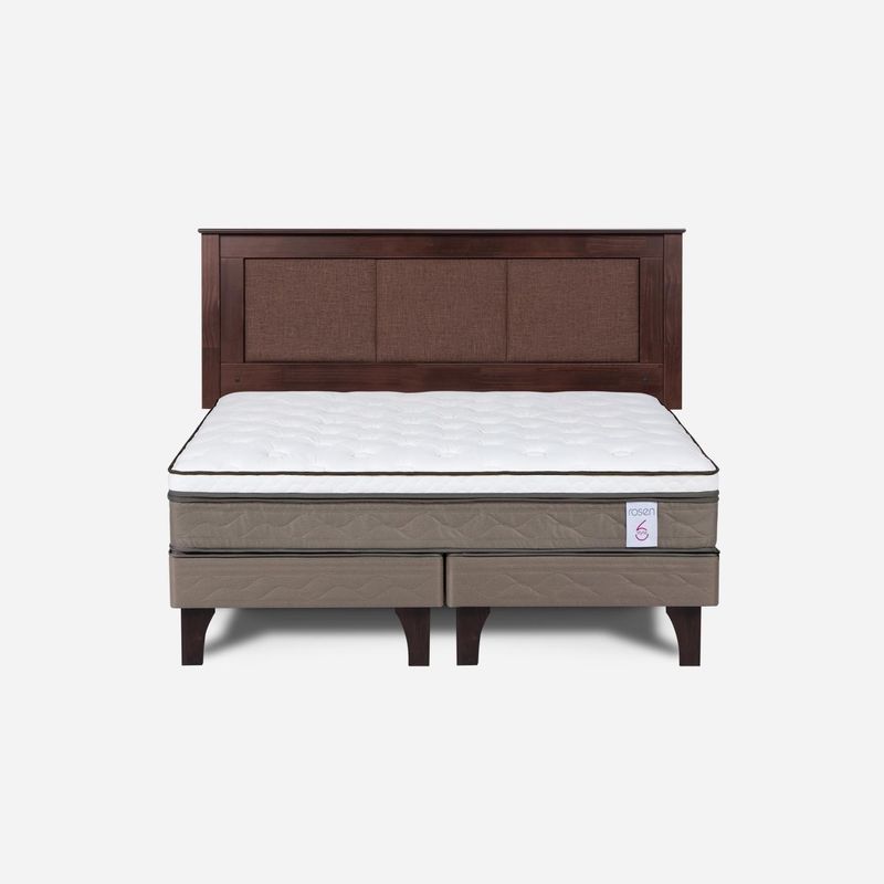 ROSEN - Cama Europea New Style 6 2 Plazas + Respaldo Rosen