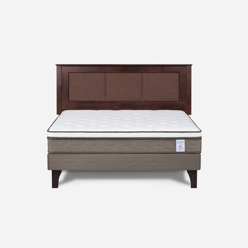 ROSEN - Cama Europea New Style 6 2 Plazas + Respaldo Rosen