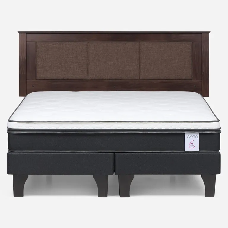 Cama Europea New Style 6 King x 2.00 mt Base Dividida + Respaldo