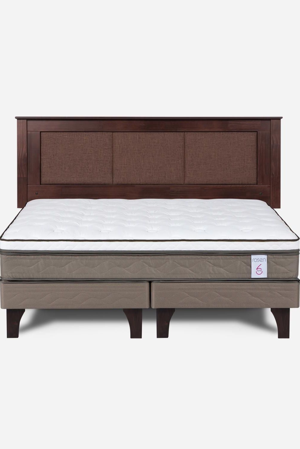 ROSEN - Cama Europea New Style 6 King + Respaldo Rosen
