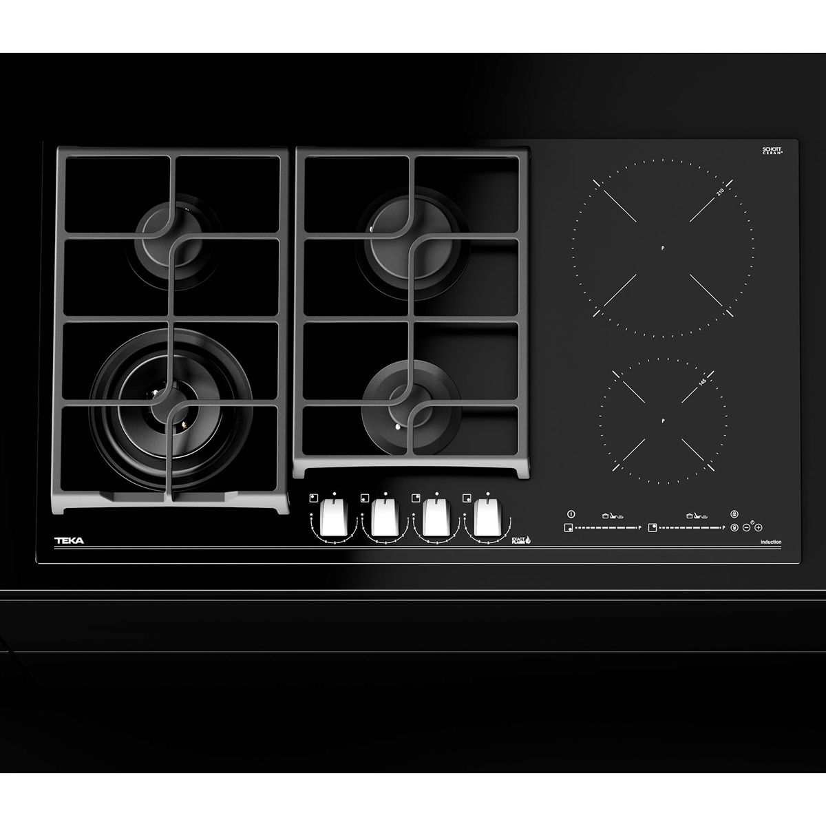 TEKA - Encimera Teka Gas + Inducción 6Q Jzc 96342 Bbb Bk