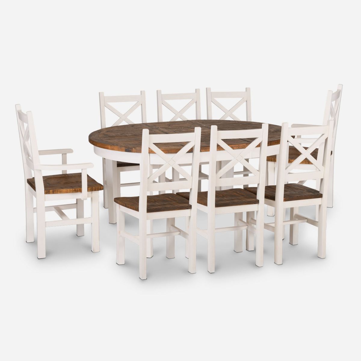 CIC - Juego de Comedor Provenza Oval C/Ext 6 Sillas+2 Sitiales Cic