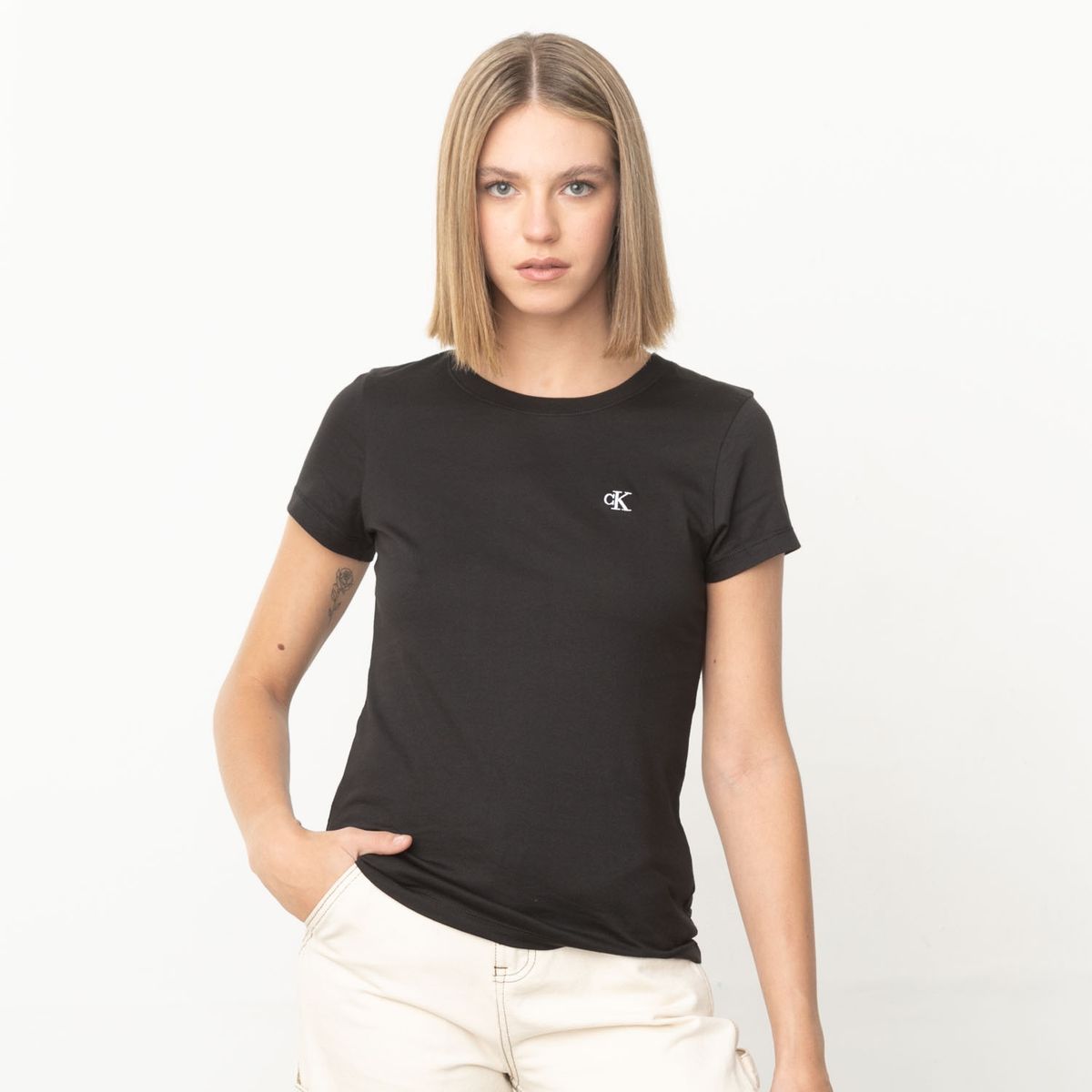 CALVIN KLEIN - Polera Manga Corta Mujer Calvin Klein