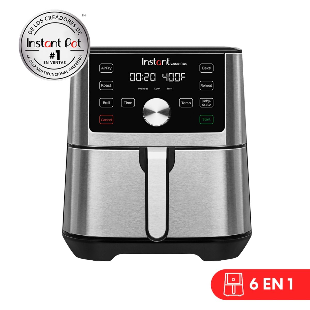 INSTANT POT - Freidora De Aire Instant Vortex Plus 6 En 1 De 3,8 Litros Instant Pot