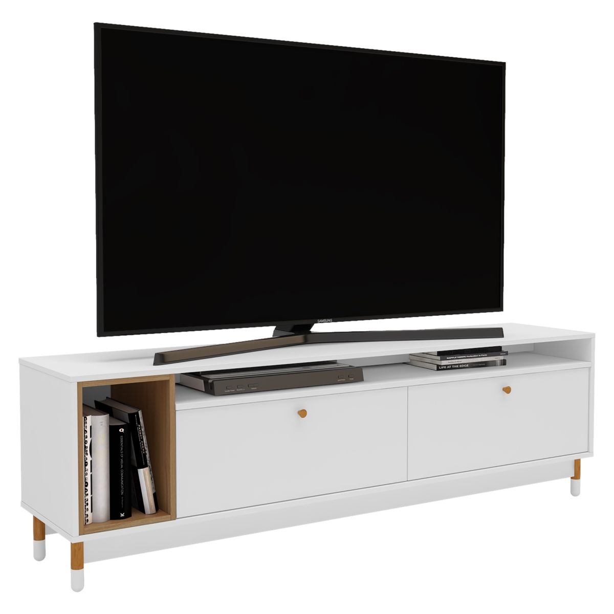 HOME MOBILI - Rack Tv 70 2 Ptueras Merli Blanco Home Mobili