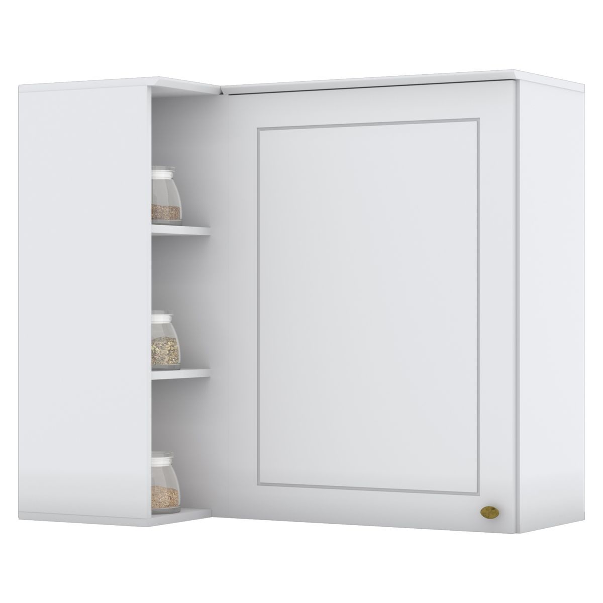 HOME MOBILI - Mueble Aereo Esquinero 1 Puertas American Blanco Home Mobili