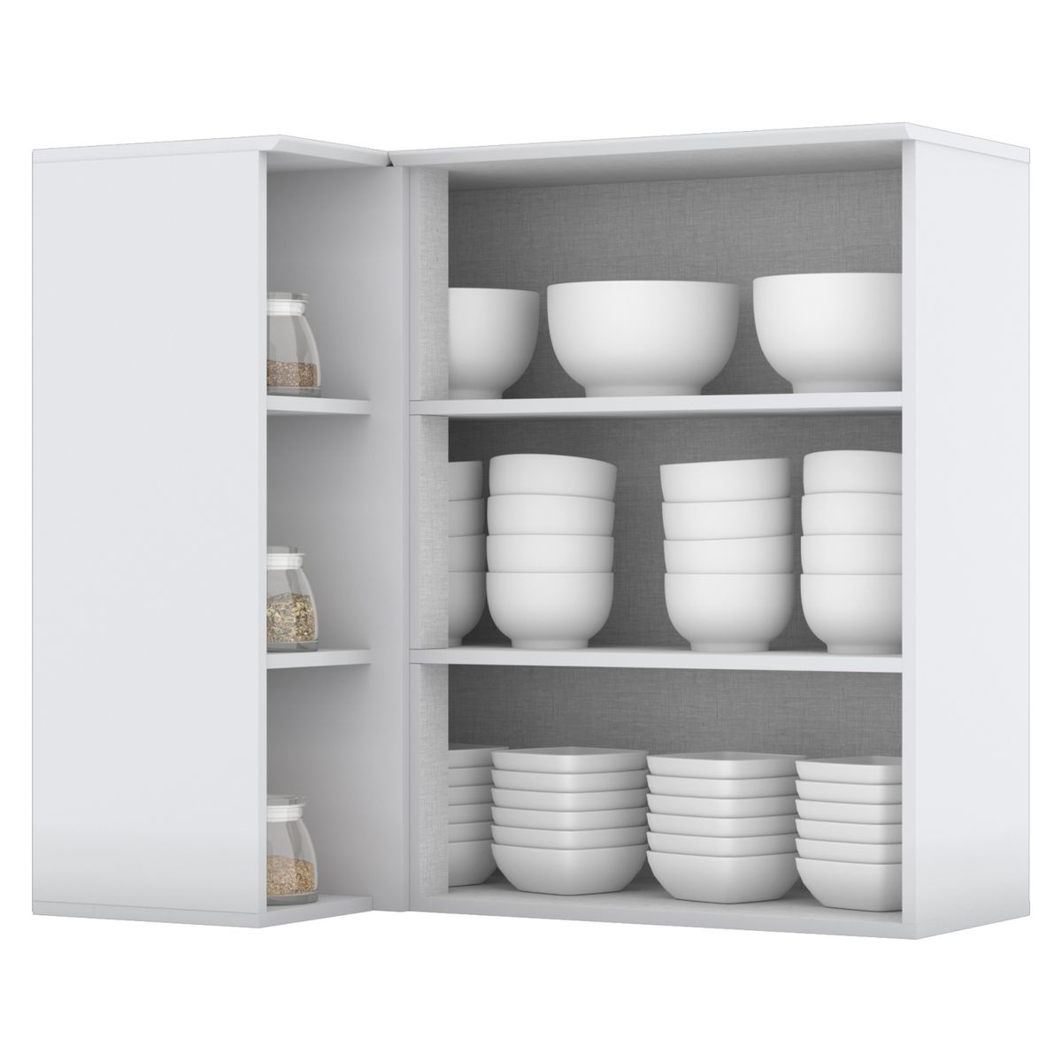 HOME MOBILI - Mueble Aereo Esquinero 1 Puertas American Blanco Home Mobili