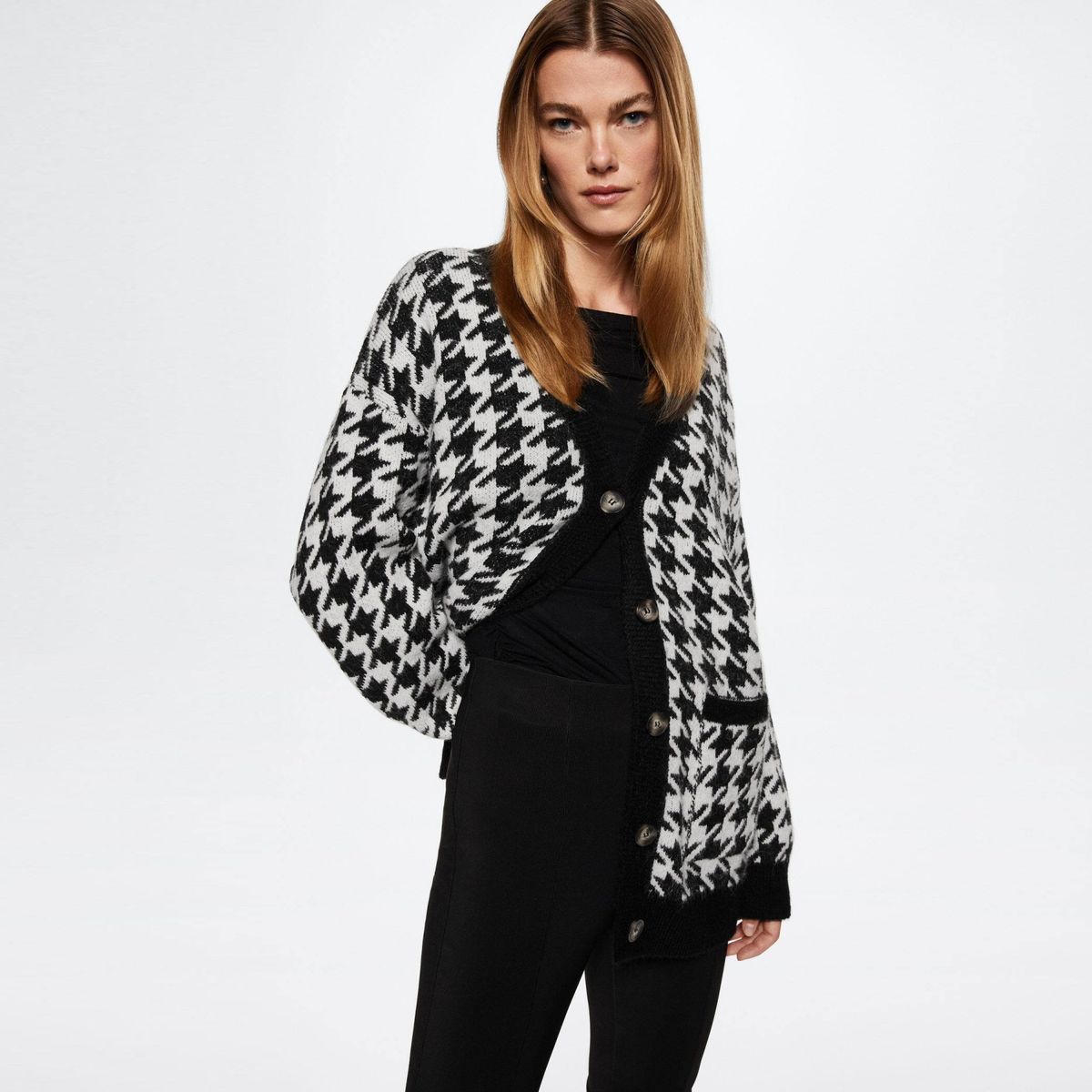 MANGO - Mango Chaleco Pata De Gallo Picas Mujer