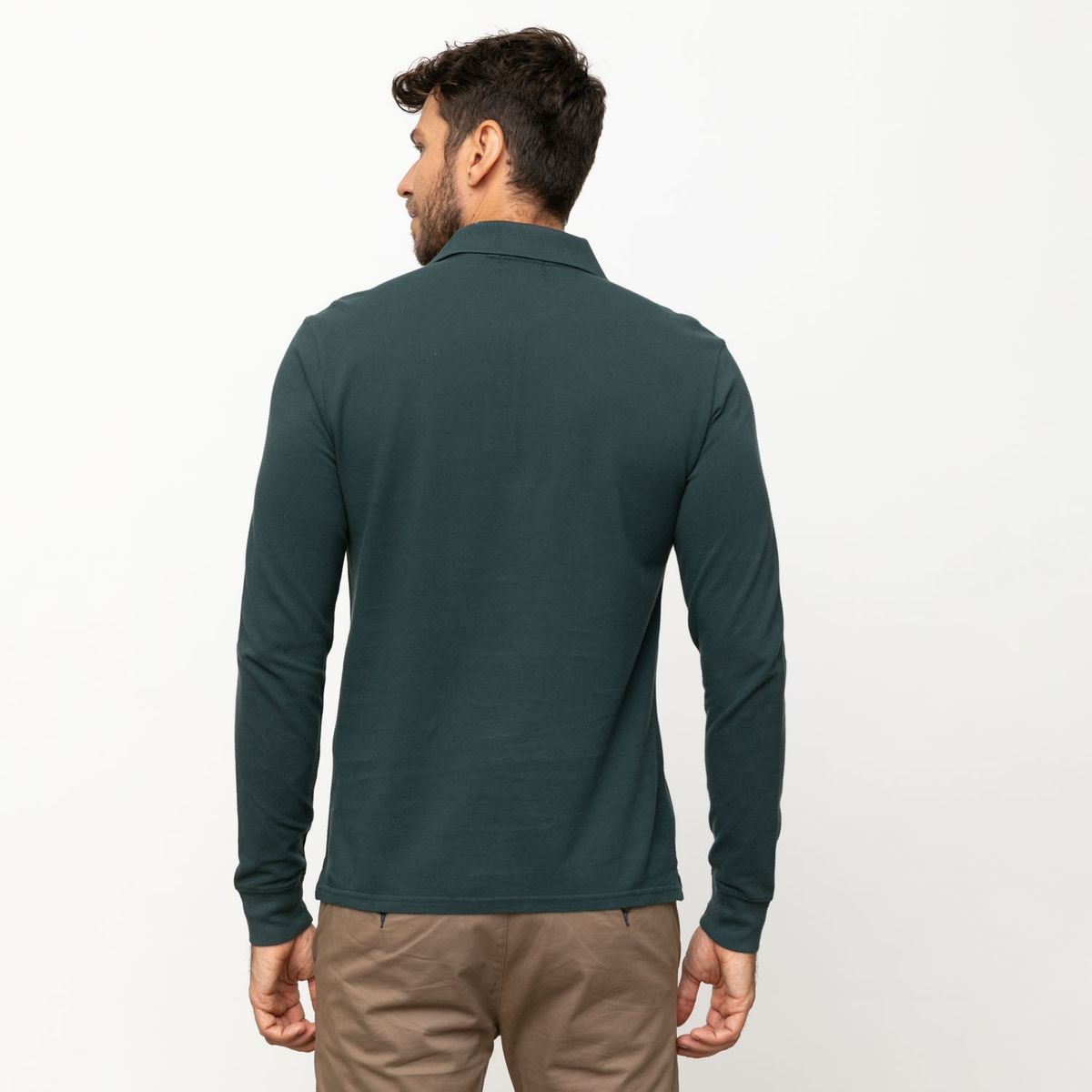 DOCKERS - Polera Con Cuello Pique Manga Larga Algodón Hombre Dockers