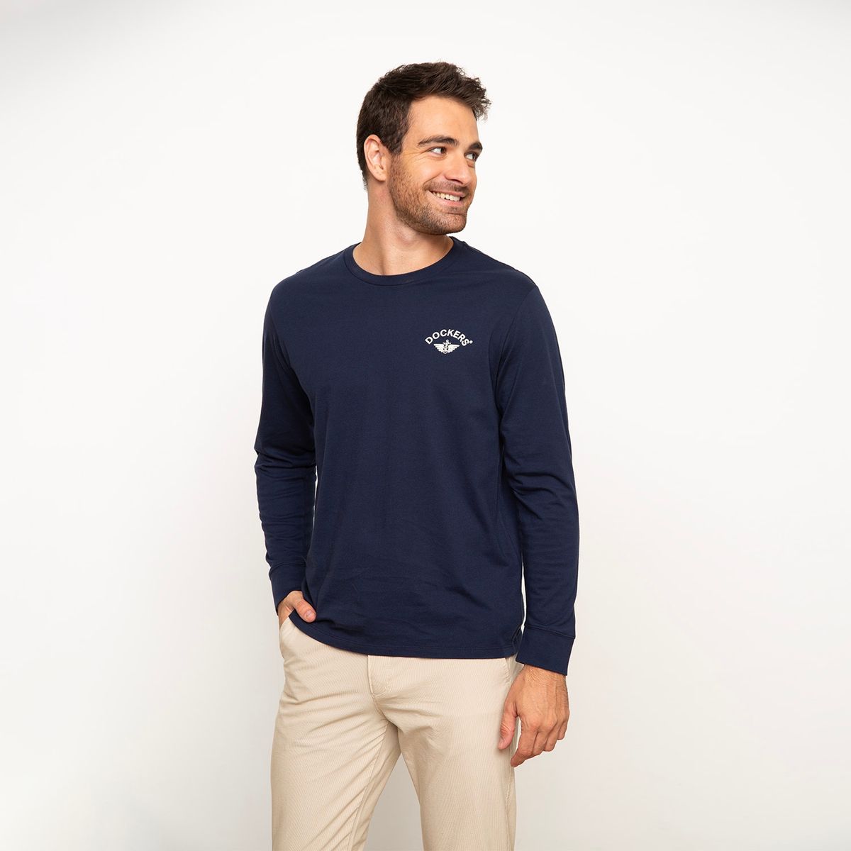 DOCKERS - Polera Manga Larga Algodón Hombre Dockers