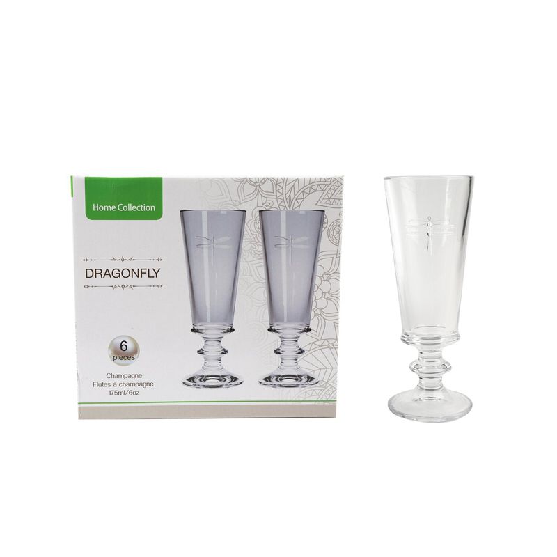 HOMEWELL - Set Copas Champagne Vidrio 175Ml