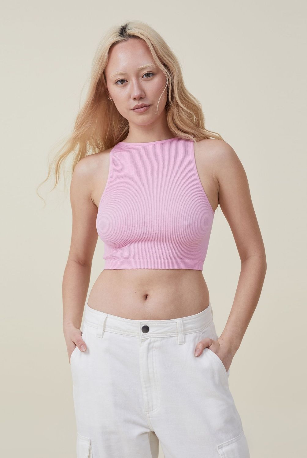 COTTON ON - Polera Sin Mangas Cuello Alto Mujer Cotton On