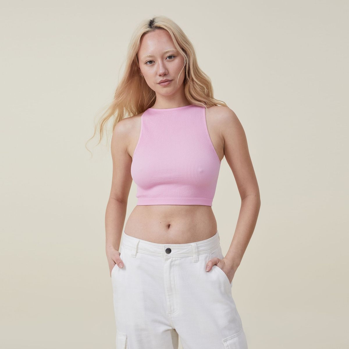 COTTON ON - Polera Sin Mangas Cuello Alto Mujer Cotton On