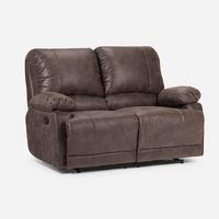 Sofá Reclinable Bucarest Pu 2 Cuerpos Gris