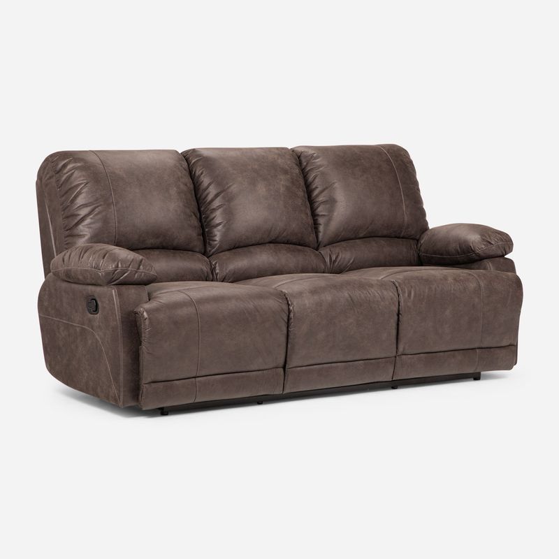 ROSEN - Sofá Reclinable Bucarest Pu 3 Cuerpos Gris Rosen