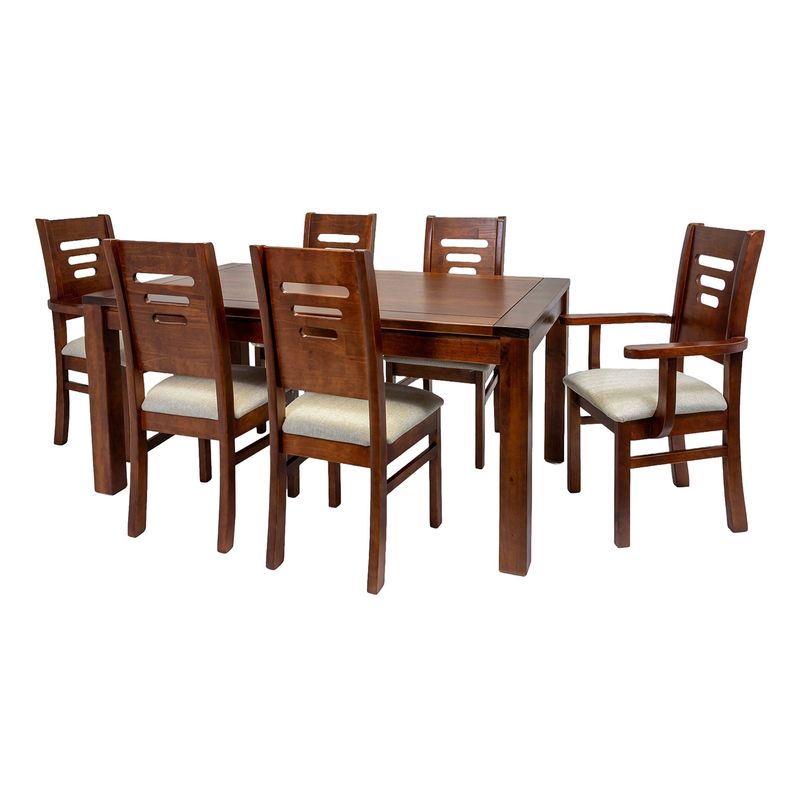 DAGON - Juego De Comedor Verona 6 Sillas Chocolate Dagon