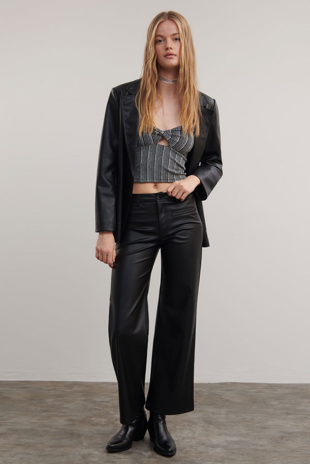 BROWNIE - Pantalón Culotte Efecto Piel Mujer Brownie