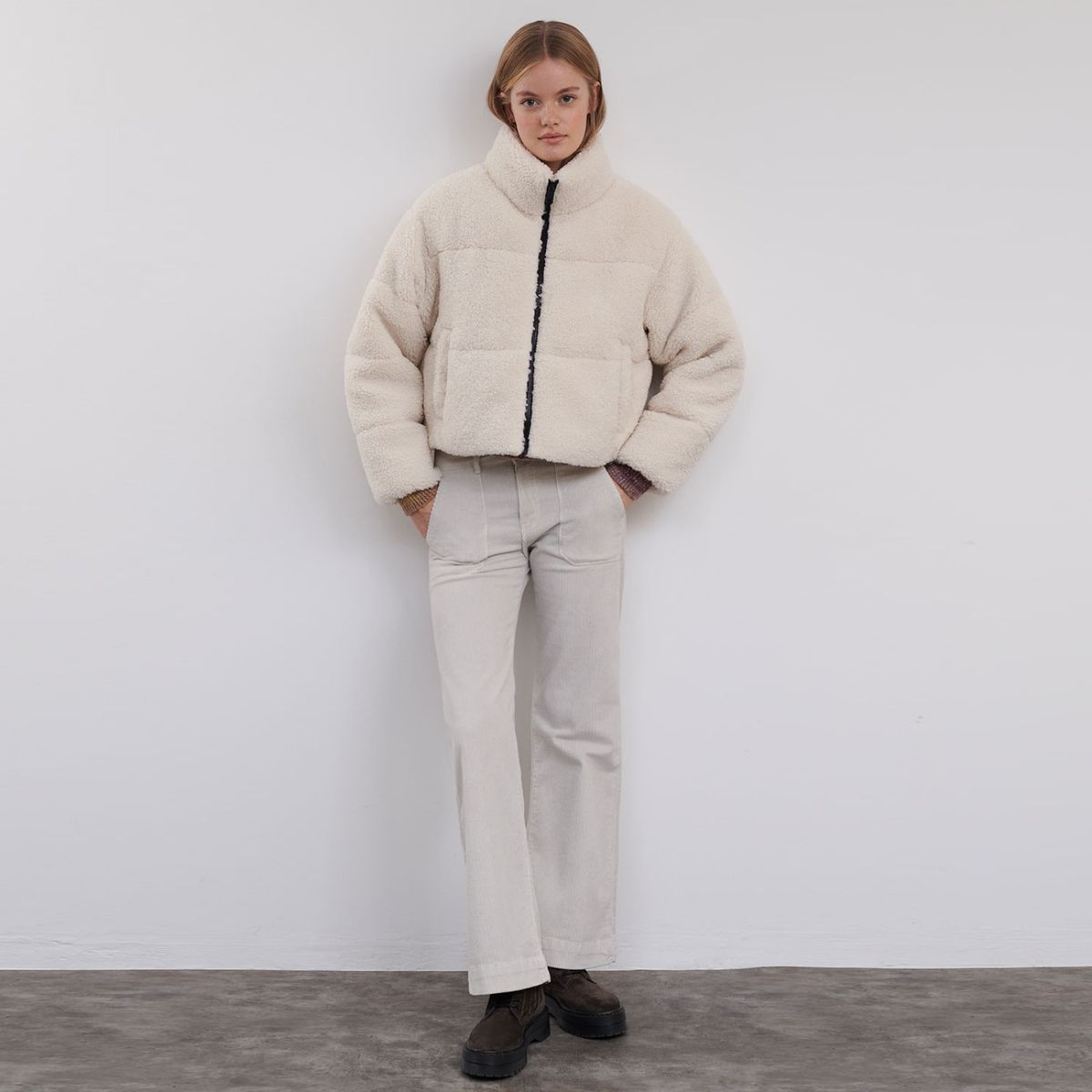 BROWNIE - Abrigo Acolchado Borreguito Mujer Brownie