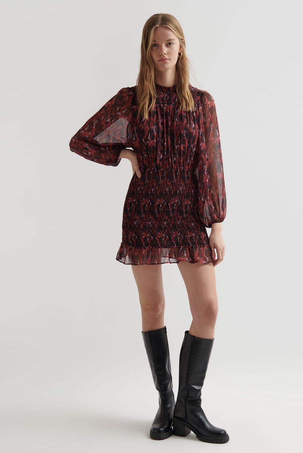 BROWNIE - Vestido Gomas Estampado Étnico Mujer Brownie